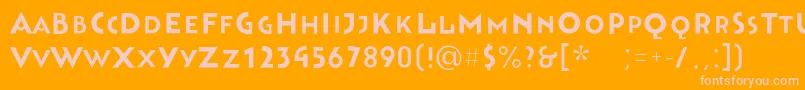 Bahnhofsolid Font – Pink Fonts on Orange Background