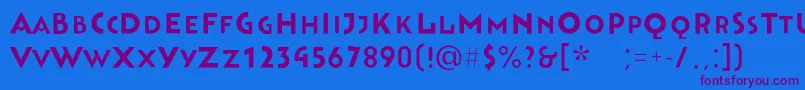 Bahnhofsolid Font – Purple Fonts on Blue Background
