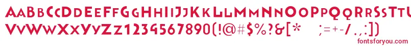 フォントBahnhofsolid – 白い背景に赤い文字