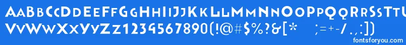 Bahnhofsolid Font – White Fonts on Blue Background