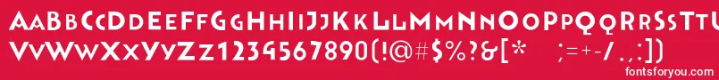 Шрифт Bahnhofsolid – белые шрифты на красном фоне