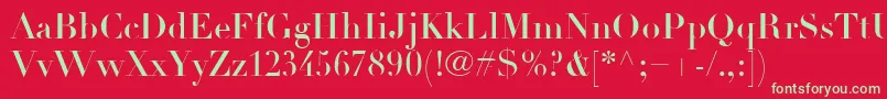 フォントLinotypeDidotLtHeadline – 赤い背景に緑の文字