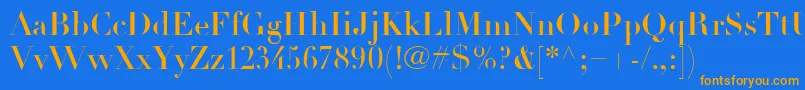 LinotypeDidotLtHeadline Font – Orange Fonts on Blue Background