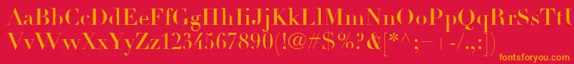 フォントLinotypeDidotLtHeadline – 赤い背景にオレンジの文字