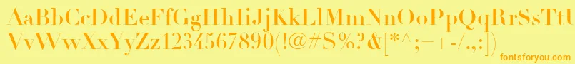 LinotypeDidotLtHeadline Font – Orange Fonts on Yellow Background