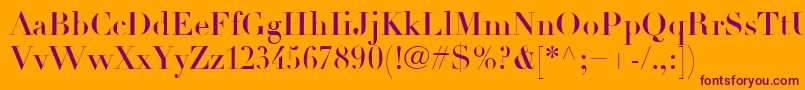 LinotypeDidotLtHeadline Font – Purple Fonts on Orange Background