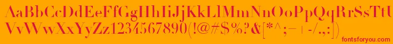 フォントLinotypeDidotLtHeadline – オレンジの背景に赤い文字