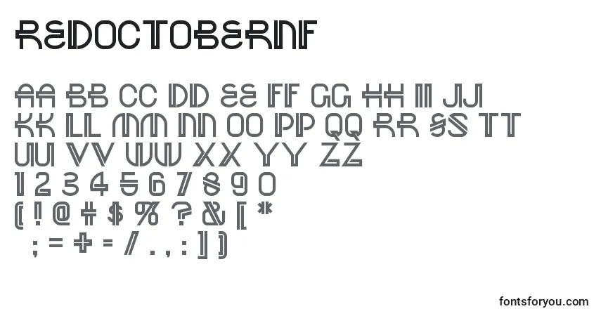 Schriftart Redoctobernf (105173) – Alphabet, Zahlen, spezielle Symbole