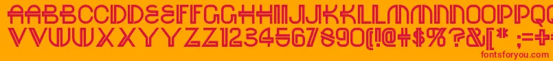 Redoctobernf-Schriftart – Rote Schriften auf orangefarbenem Hintergrund