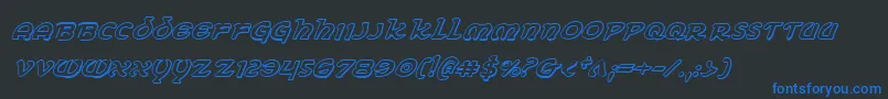 ErinGoBragh3DItalic Font – Blue Fonts on Black Background