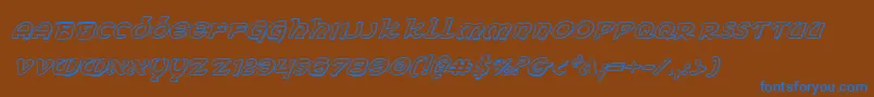 ErinGoBragh3DItalic Font – Blue Fonts on Brown Background