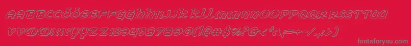 ErinGoBragh3DItalic Font – Gray Fonts on Red Background