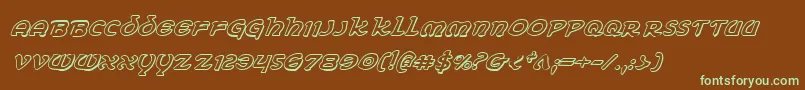 ErinGoBragh3DItalic Font – Green Fonts on Brown Background