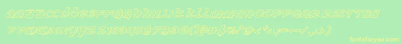 ErinGoBragh3DItalic Font – Yellow Fonts on Green Background