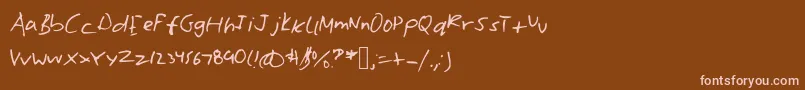 Williamshand Font – Pink Fonts on Brown Background