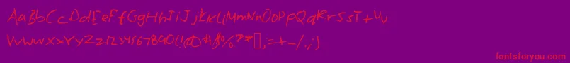 Williamshand Font – Red Fonts on Purple Background