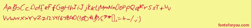 Williamshand Font – Red Fonts on Yellow Background