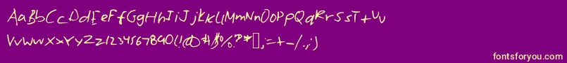 Williamshand Font – Yellow Fonts on Purple Background