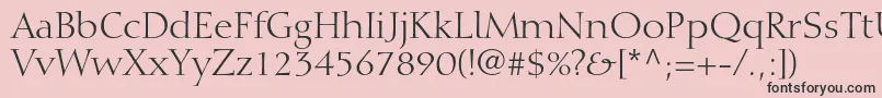 DiotimaltstdRoman-fontti – mustat fontit vaaleanpunaisella taustalla