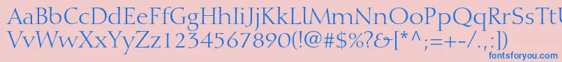 DiotimaltstdRoman-fontti – siniset fontit vaaleanpunaisella taustalla