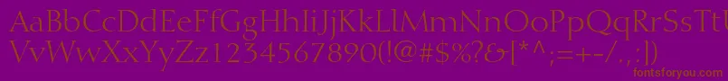 DiotimaltstdRoman-fontti – ruskeat fontit violetilla taustalla