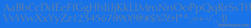 DiotimaltstdRoman-fontti – harmaat kirjasimet sinisellä taustalla