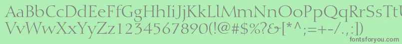 フォントDiotimaltstdRoman – 緑の背景に灰色の文字