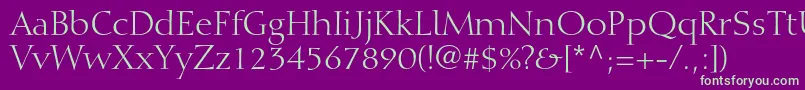 DiotimaltstdRoman Font – Green Fonts on Purple Background