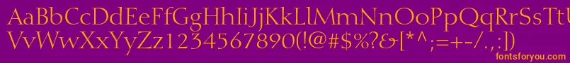 DiotimaltstdRoman Font – Orange Fonts on Purple Background