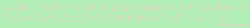 DiotimaltstdRoman-fontti – vaaleanpunaiset fontit vihreällä taustalla