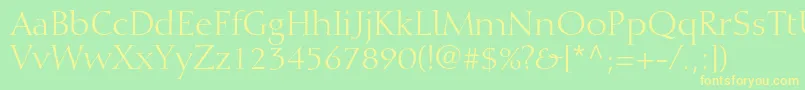 DiotimaltstdRoman-fontti – keltaiset fontit vihreällä taustalla