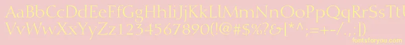DiotimaltstdRoman-fontti – keltaiset fontit vaaleanpunaisella taustalla