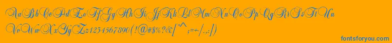 フォントBalladScriptRegular – オレンジの背景に青い文字