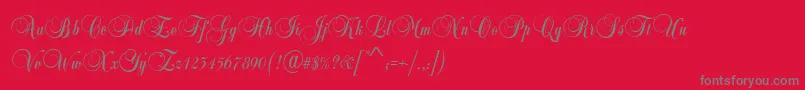 BalladScriptRegular Font – Gray Fonts on Red Background