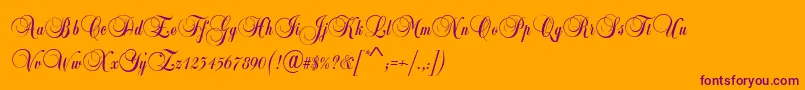 BalladScriptRegular-Schriftart – Violette Schriften auf orangefarbenem Hintergrund
