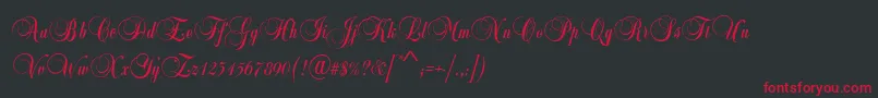 BalladScriptRegular Font – Red Fonts on Black Background