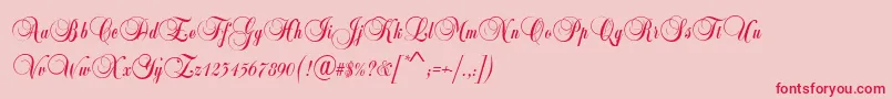 BalladScriptRegular Font – Red Fonts on Pink Background