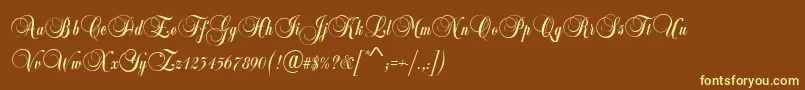 BalladScriptRegular Font – Yellow Fonts on Brown Background
