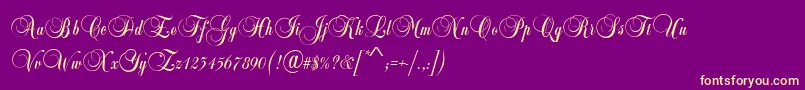 BalladScriptRegular Font – Yellow Fonts on Purple Background