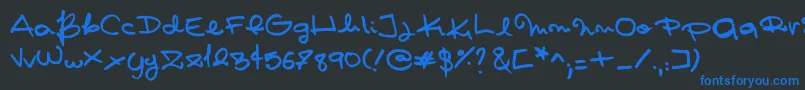 Pashiz Font – Blue Fonts on Black Background