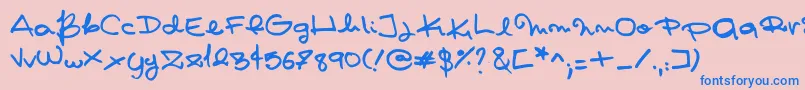 Pashiz Font – Blue Fonts on Pink Background