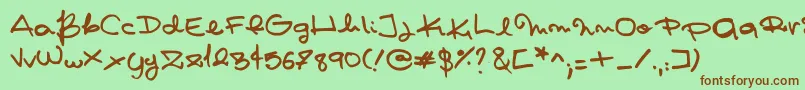 Pashiz-Schriftart – Braune Schriften auf grünem Hintergrund