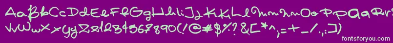 Шрифт Pashiz – зелёные шрифты на фиолетовом фоне