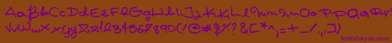 Czcionka Pashiz – fioletowe czcionki na brązowym tle