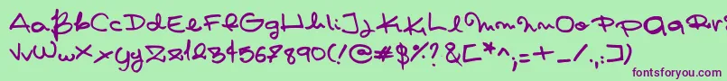 Шрифт Pashiz – фиолетовые шрифты на зелёном фоне