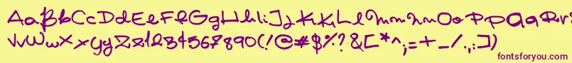 Pashiz-fontti – violetit fontit keltaisella taustalla