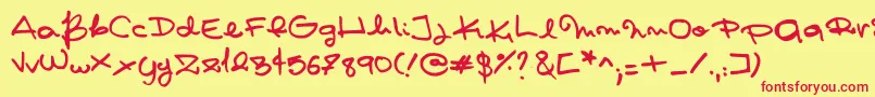 Шрифт Pashiz – красные шрифты на жёлтом фоне