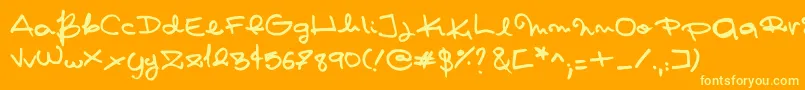 Шрифт Pashiz – жёлтые шрифты на оранжевом фоне