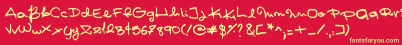 Pashiz-fontti – keltaiset fontit punaisella taustalla