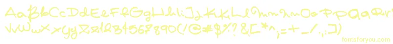 Pashiz-Schriftart – Gelbe Schriften auf weißem Hintergrund